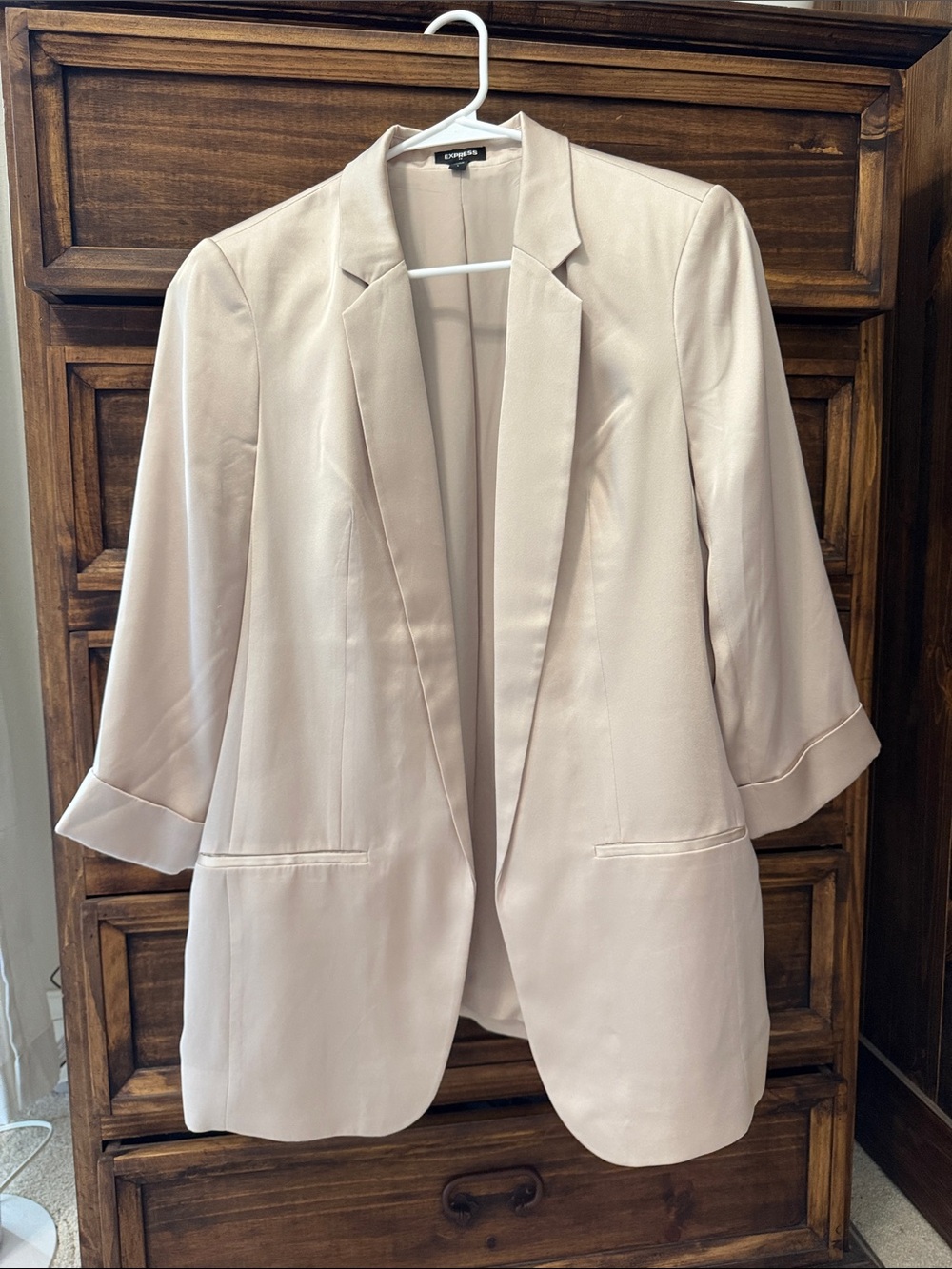 Express Blush Open-Front Blazer Jacket
